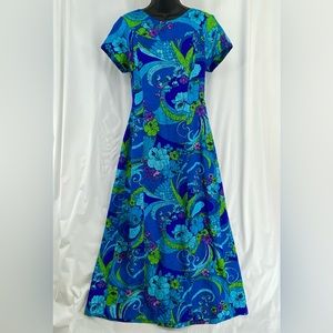 Vintage Made in Hawaii Womens Floral Ui-Maikai Dress Size 12